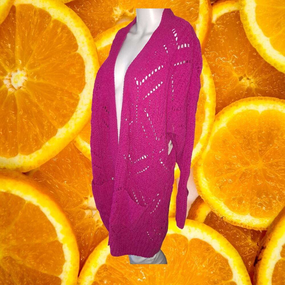 NWT Terra &‎ Sky Pink Open Front Knit Sweater Size 1X